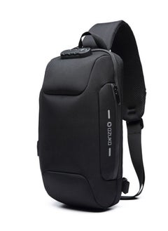 Buy OZUKO Sling Backpack USB Anti-Theft Chest Bag Casual Shoulder Bag 34*8*17cm - Black in UAE