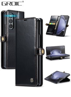 Buy Case for Samsung Galaxy Z Fold 5 5G Case with Card Holder Slots Protective Leather Cover Shockproof Leather Wallet Case Galaxy Z Fold 5 Phone Shell in UAE