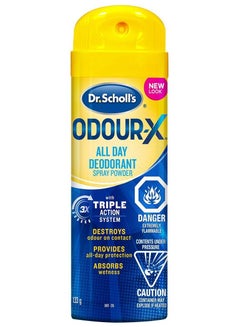 Buy Odour X All Day Deodorant Foot Spray Powder 133 g in UAE