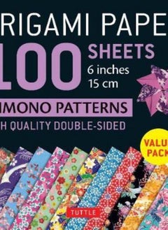 Buy Origami Paper 100 sheets Kimono Patterns 6" (15 cm): High-Quality Double-Sided Origami Sheets Printe in UAE