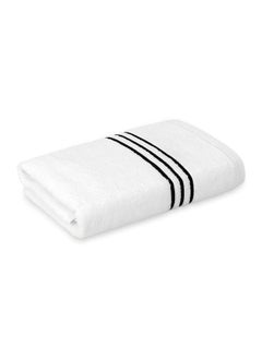 Buy Hotel Embroidery Hand Towel, White & Black - 500 GSM, 80x50 cm in UAE