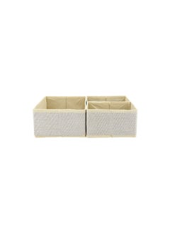 Buy HOMEZ FABRIC SET OF 3 DRAWERS ORGANIZERS BEIGE in Saudi Arabia