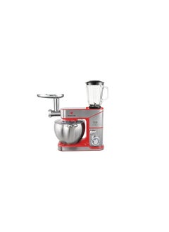 Buy MEBASHI 3-in-1 Stand Bowl Mixer, 10 L Capacity, Meat Grinder, Blender, Full Copper Motor 2000 W, (ME-SBM1110) (Red) in UAE