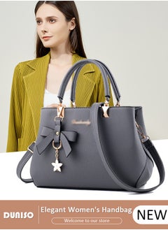 Buy Women's Fashion Handbag Faux Leather Crossbody Bag For Women Large Capacity Bow Trim Tote Bags Top Handle Satchel Fashionable Travel Shoulder Bag For Ladies in UAE