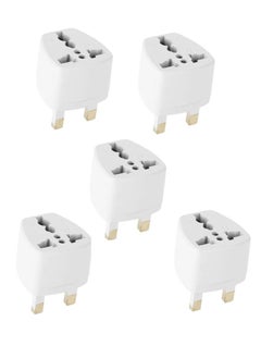 Buy Pack Of 5 Multi Purpose Power Plug Adapter White in UAE