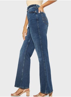 Buy High Waist Flared Jeans in Saudi Arabia