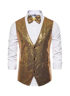 Buy New Men's Fashionable Sequined Suit Vest in Saudi Arabia