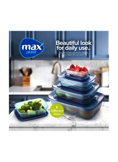 Buy Max 0359 rectangular refrigerator set, 5 pieces, multi-colored in Egypt