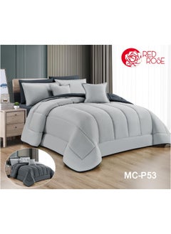 اشتري Double quilt set, two-sided mattress, consisting of 8 pieces, microfiber, comforter size 240 by 260 cm في السعودية