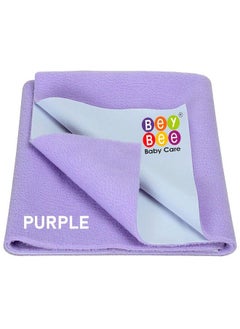 اشتري Beybee Waterproof Quick Dry Sheet For Baby; Bed Pad Anti Piling Fleece Extra Absorbent Washable Matress Protector; Baby Bed Protector Sheet For Toddler Children Large Size 100X70Cm Violet في الامارات