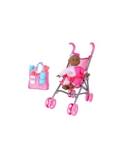 اشتري Dream Collections 14Baby Doll With Stroller Set African American In Gift Box في الامارات