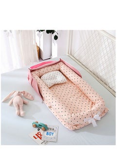 Buy Soft And Lightweight Portable Design With Printed Bassinet For Up To 0-12 Months, Baby Lounger Baby Nest Cotton Newborn Bassinet Mattress for Baby in UAE