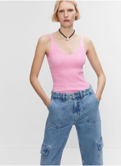 Buy V-Neck Knitted Top in UAE