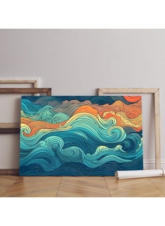 Buy home gallery abstract summer ocean waves Printed Canvas wall art in Egypt