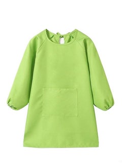 Buy SYOSI Kids Art Smocks Childrens Toddler Waterproof Polyester Fabric Art Aprons with Long-sleeved and Pockets Play Apron for Painting Eating Craft Clay Water Play (Green) in UAE