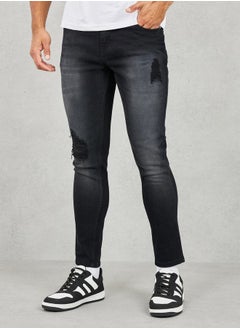 Buy Overdyed Ripped & Repair Skinny Fit Jeans in Saudi Arabia