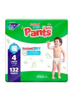 Buy Baby Instant Dry Pants Size 4 Large 9-15kg 132 Diapers in UAE