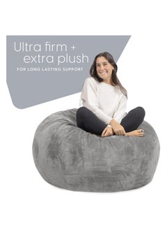 اشتري COMFY CLASSIC ADULT GREY VELVET BEAN BAG WITH VIRGIN BEANS FILLING 7 في الامارات