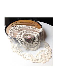 Buy 2 Pack Lace Placemats, Embroidered Dinning Table Place Mats, Retro French Style Cup Mat for Home Kitchen Decoration (Beige） in UAE