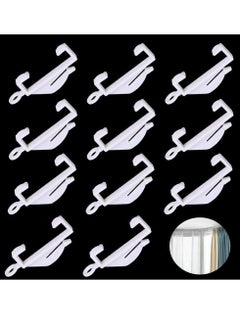 اشتري 30 pcs Curtain Hooks for Drapes Depth Pinch Pleat Locking Curtain Tape Clip Hooks Door Curtain and Shower Curtain Plastic Hooks Shower Curtain Hooks Rust Proof في السعودية