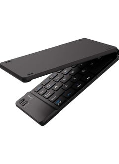 Buy Foldable Bluetooth Keyboard Portable Wireless Keyboard Rechargeable Full Size Ultra Slim Folding Keyboard Compatible iOS Android Windows Smartphone Tablet and Laptop in UAE