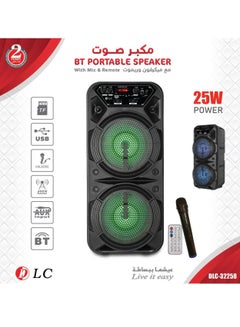 Buy Rechargeable bluetooth speaker 25w dlc-32258 black/green in Saudi Arabia