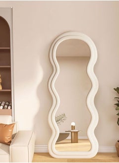 اشتري Big Waves Mirror Full Length Mirror Leaning Against Wall Large Irregular Bedroom Mirror Floor Mirror Dressing Mirror Wall Mounted Mirror Offwhite Colour Size 60x160cm Type A في الامارات