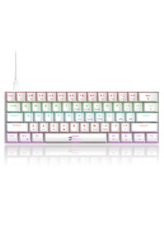 Buy 61 Keys Gaming Keyboard, Mechanical Gaming Keyboard 60% Mini Wired,Waterproof Backlit Silent White RGB Color Keyboard,Suitable for PC/Ps4/Xbox Gamers in UAE