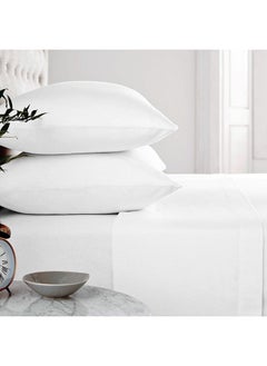 Buy Hotel Standard Pillowcase Set of 2, 100% Pure Cotton 200 TC, Size: 50X75+10 cm ,White in UAE