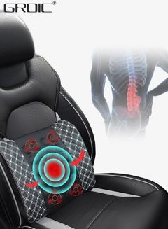 Buy Car Massage Cushion Lumbar Support Pillow Back Massager Lumbar Massager for Back Pain Relief, Memory Foam Lumbar Pad Massager with 2 Modes for Car, Office in UAE