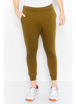 اشتري Men Regular Fit Brand Logo Jogger Pant, Olive في الامارات