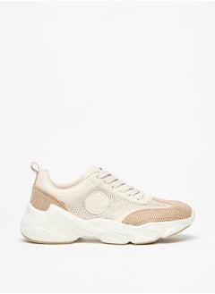 Buy Women's Textured Lace-Up Chunky Sports Shoes in UAE