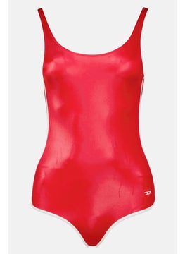 Buy Women Swimwear Plain One Piece, Red in UAE