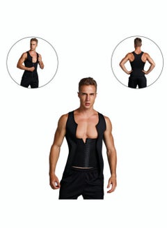 اشتري Men's Waist Trainer Vest Abdomen Compression Shapewear Girdle Tank Top With Front Zipper في الامارات