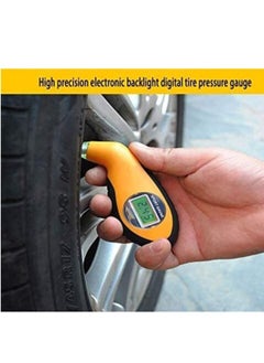 Buy Tire Pressure Gauge, Digital Tire Pressure Tester LCD Backlight Auto Car Motorcycle Tire Gauge Air Tire Gauge monitor Barometer Tire Tester Meter - Yellow in Saudi Arabia