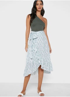 Buy Ditsy Print Wrap Skirt in Saudi Arabia