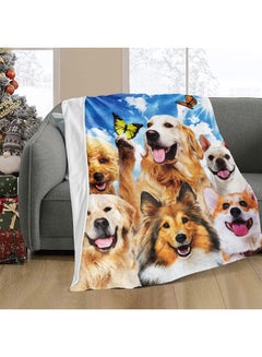 Buy Cartoon Selfie Dog Fleece Blanket, 40x50 Inch Puppy Fleece Throw Blanket for Baby Kids Boys Girls, Super Soft Plush Dog Blanket Throw Plush Blanket for Dog Lovers in UAE