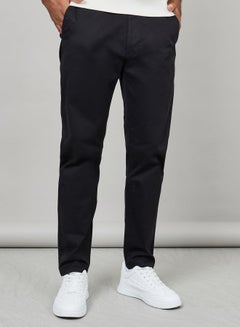Buy Solid Slim Fit Cotton Stretch Chinos in Saudi Arabia