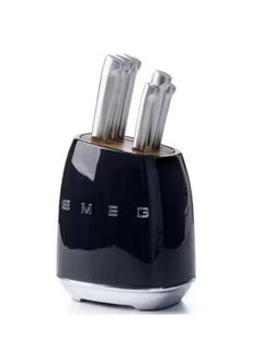 Buy SMEG full set of knives set of seven pieces kitchen home European stainless steel knives Black in Saudi Arabia