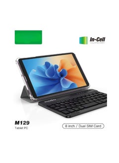 Buy M129 tablet 8-inch screen 8GB RAM 512GB storage space supports 5G Wi-Fi connection latest version (green) in UAE