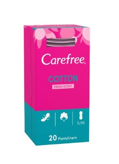 Buy CAREFREE COTTON FEEL NOR FRESH SCENT PANTYLINERS 20'S in UAE