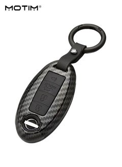 Buy Carbon Fiber Key Fob Case Cover, Remote Key Protection Case for Nissan and Infiniti Key Holder Keychain Black, 4 Button in UAE