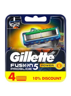 Buy 4-Piece Fusion5 ProGlide Razor Blades Silver/Blue/Green in UAE