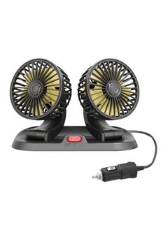 Buy Dual-Head Car Fan, 360-Degree Rotatable 2-Speed Adjustable Fan Automobile Air Cooler, Supplies for Car/SUV/RV/Truck/Boat (12V, Yellow) in Saudi Arabia