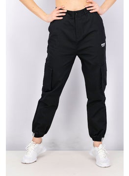 اشتري Women Belt Loop Cargo Pants, Black في الامارات