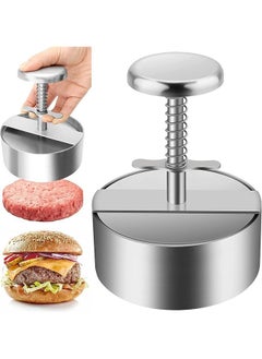 اشتري Stainless Steel Burger Press Round Bacon Smasher Hamburger Patty Maker and Squeeze Grease Griddle Accessories Kit Flat Top Grill Barbecue Tools في السعودية