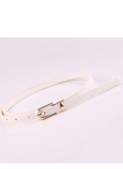 Buy Dress With Sweater Thin Belt Women's Versatile Needle Button PU Small Belt 105cm Beige in UAE