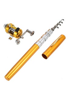 Buy Fishing Rod Portable Mini Telescopic Pen Fish Rod Aluminum Alloy Pocket Fishing Rod Pole and Reel Combo Pen Shape Folded Fishing Rod with Reel Wheel for Outdoor River Lake Fishing in Saudi Arabia