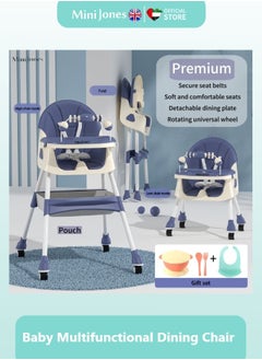 Buy MiniJones Multifunctional Baby Dining Chair with Tray Foldable Feeding High Chair in UAE