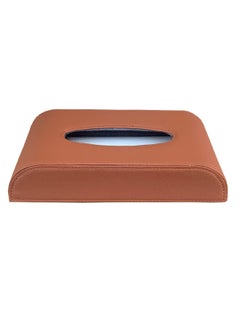 اشتري Portable Rectangular Tissue Cover Box Holders Case Pumping Paper For Car Home Gift Brown في الامارات